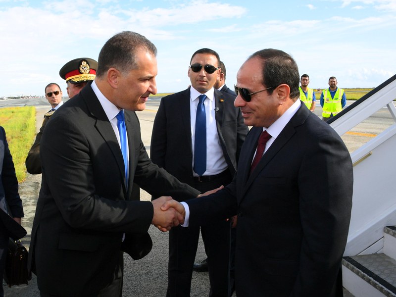 الرئيس المصري عبد الفتاح السيسي خلال الاستقبال الرسمي في قبرص