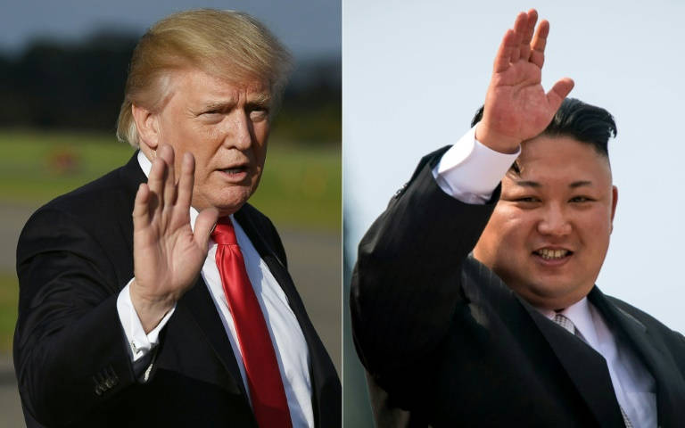 دونالد ترامب والزعيم الكوري الشمالي كيم جونج اون 