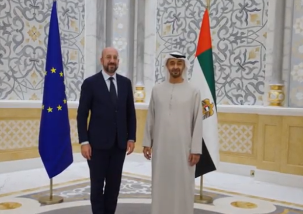محمد بن زايد ورئيس المجلس الأوروبي