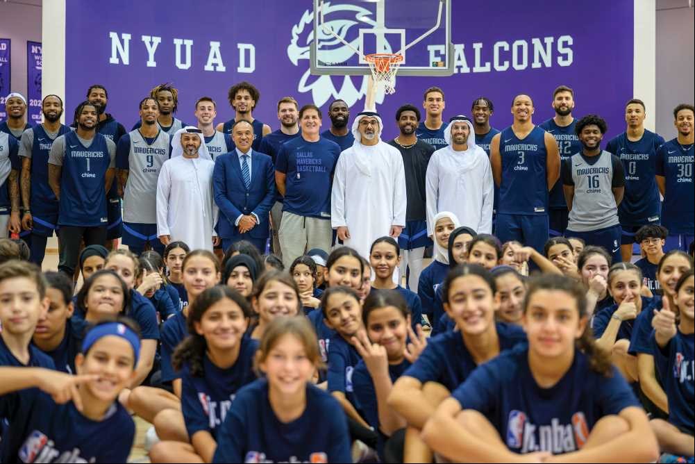 Khaled bin Mohamed bin Zayed meets with Dallas Mavericks owner and NBA Deputy Commissioner
