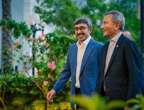 H.H. Sheikh Abdullah bin Zayed Al Nahyan and Vivian Balakrishnan