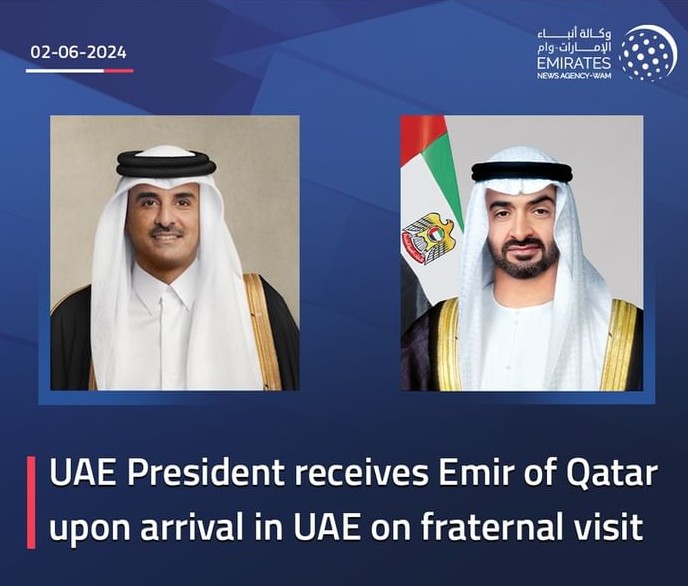 UAE President receives Emir of Qatar