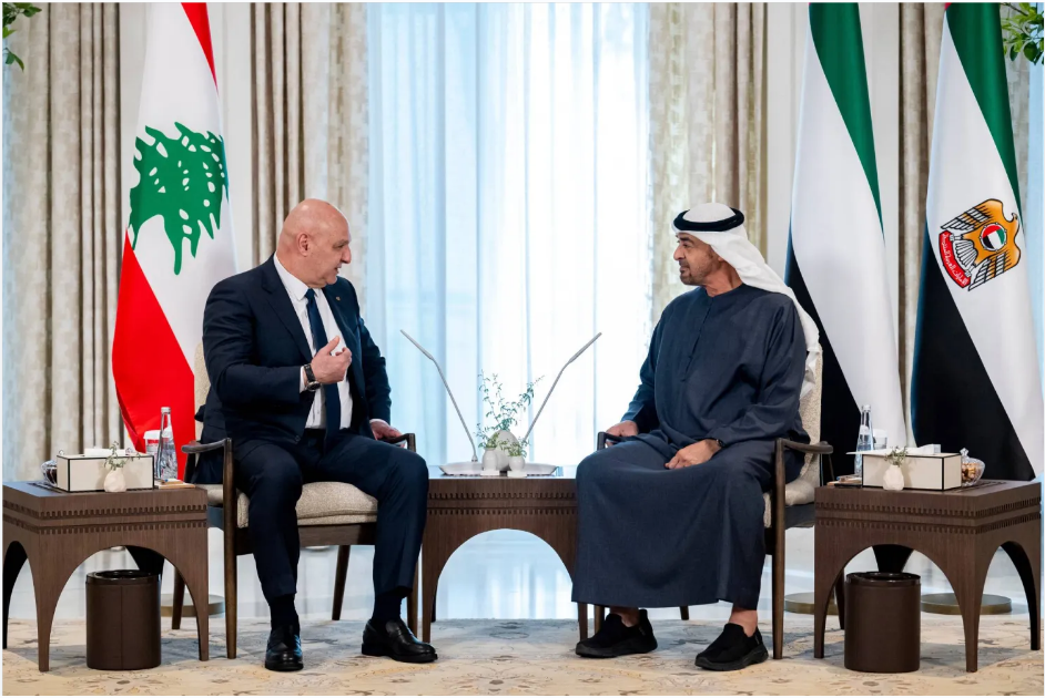رئيس الإمارات الشيخ محمد بن زايد يستقبل الرئيس اللبناني جوزيف عون
