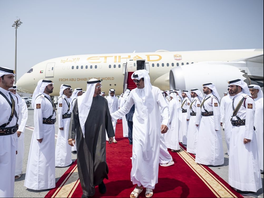 His Highness Sheikh Mohamed bin Zayed Al Nahyan arrived in Doha
