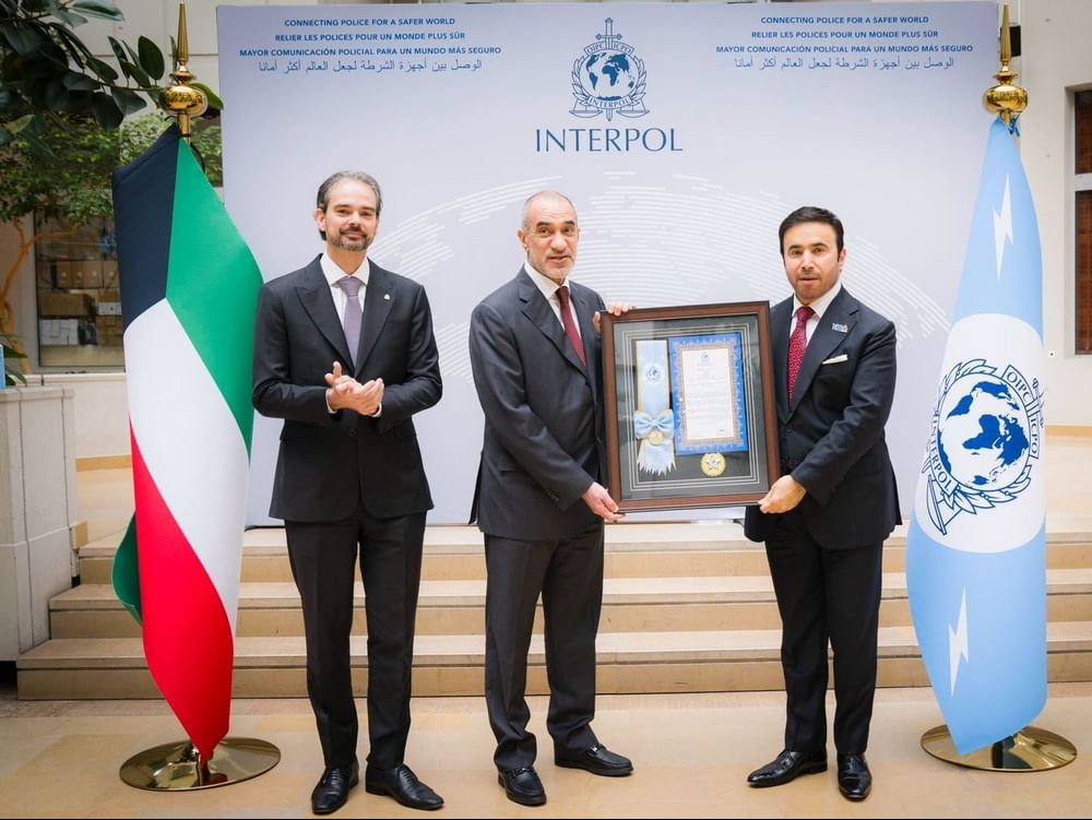 INTERPOL awards Sheikh Fahad Yousef Saud Al-Sabah