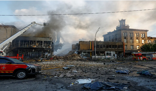 هجوم روسي واسع على كييف