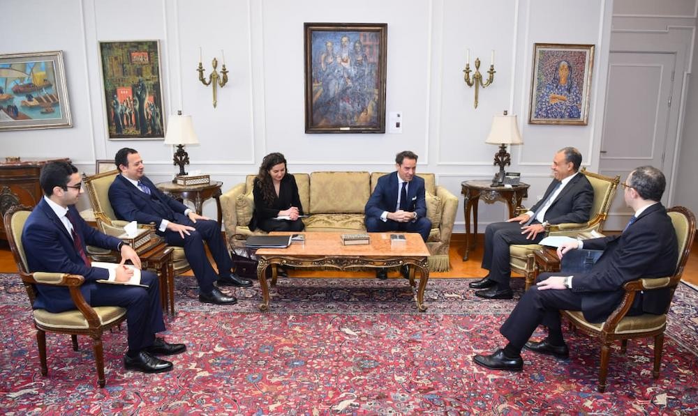 وزير الخارجية المصري خلال اللقاء
