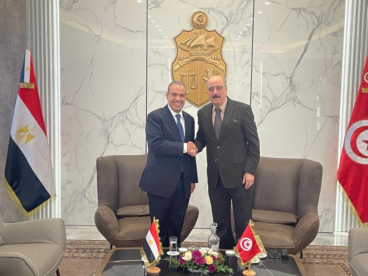 وزير الخارجية المصرية ونظيره التونسي