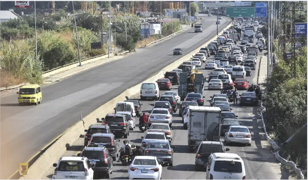 جانب من عمليات النزوح في لبنان بعد القصف الإسرائيلي