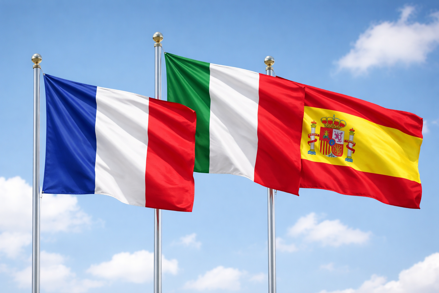 إسبانيا وإيطاليا وفرنسا