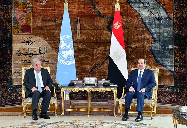 الرئيس المصري وأمين عام الأمم المتحدة
