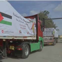 دخول فافلة مساعدات الي غزة