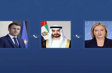 ميلوني ومحمد بن زايد وماكرون