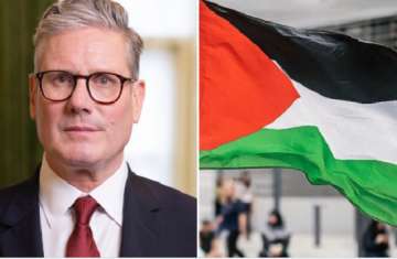 علم فلسطين وكير ستارمر