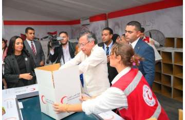 الرئيس الكولومبي في الهلال الأحمر المصري