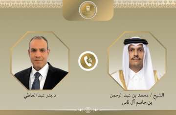 وزير الخارؤجية المصري ونظيره القطري