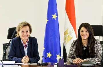 رانيا المشاط وسفيرة الاتحاد الأوروبي 