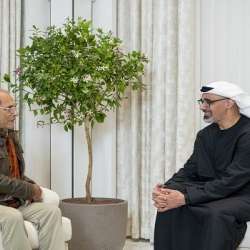 لقاء خالد بن محمد بن زايد برئيس جمهورية تيمور الشرقية الديمقراطية