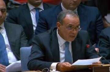 وزير الخارجية خلال جلسة مجلس الأمن حول الشرق الأوسط