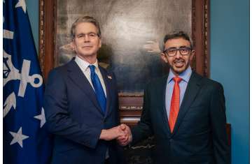 عبدالله بن زايد ووزير الخزانة الأمريكية