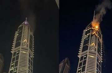 سقوط شظايا على أحد المباني