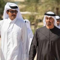 الشيخ محمد بن زايد والشيخ تميم بن حمد - أرشيفية