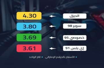 أسعار البنزينة في الأمارات