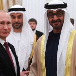 ولي عهد ابو ظبي محمد بن زايد وفلاديمير بوتين رئيس روسيا 