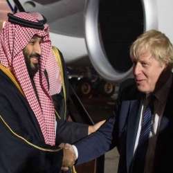 وزير الخارجية البريطاني لدى استقباله ولي العهد السعودي