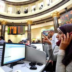 صورة أرشيفية من داخل البورصة المصرية 