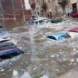 امطار غزيرة إعصار الاسكندريه