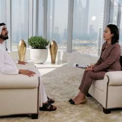 سمو الشيخ محمد بن راشد في لقاء مع التلفزيون الرسمي الصيني