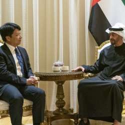 سمو الشيخ محمد بن زايد ورئيس شركة هواوي