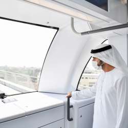 Sheikh Hamdan bin Mohammed, Crown Prince of Dubai, on a tour of the new metro link