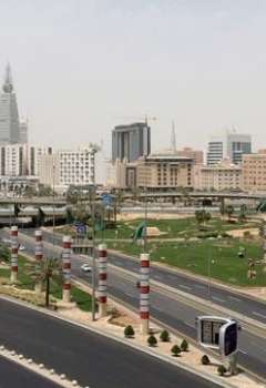 A general view shows almost empty streets, during the 24 hour lockdown last year in Riyadh