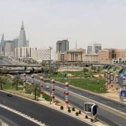A general view shows almost empty streets, during the 24 hour lockdown last year in Riyadh