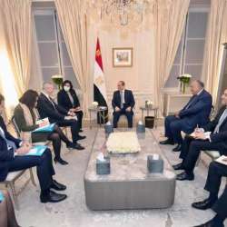 لقاء السيسي والوزير الفرنسي