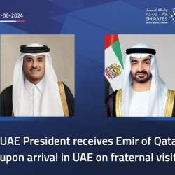UAE President receives Emir of Qatar