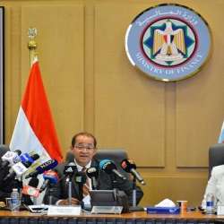 أحمد كجوك وزير المالية المصري في مؤتمر صحفي