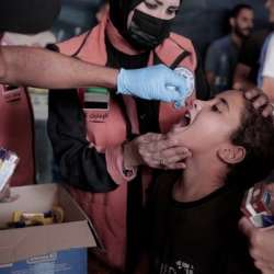 تطعيم ضد شلل الأطفال في غزة