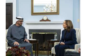 H.H Sheikh Mohamed bin Zayed Al Nahyan and Kamala Harris