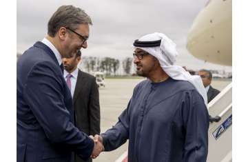 UAE President arrives in Serbia