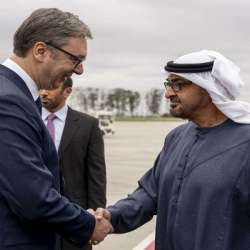 رئيس الإمارات يصل بلغراد