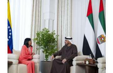 H.H Sheikh Mohamed bin Zayed Al Nahyan and Her Excellency Dr Delcy Rodríguez