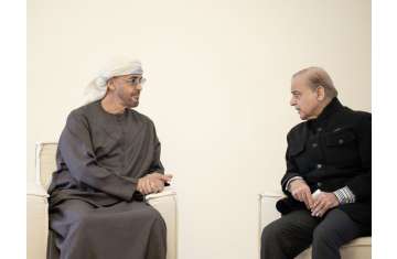 H.H Sheikh Mohamed bin Zayed Al Nahyan and Muhammad Shehbaz Sharif