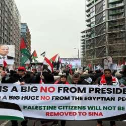 تظاهرات لندن لرفض تهجير الفلسطينيين