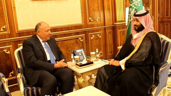 لقاء ولي العهد السعودي مع وزير الخارجية المصري 