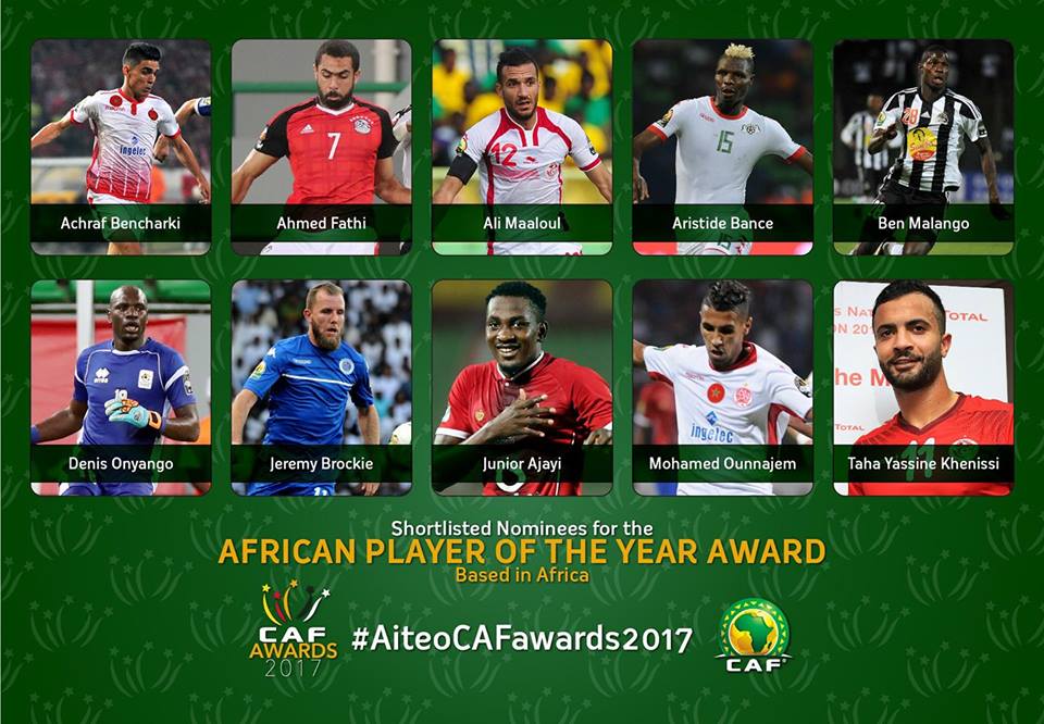 اللاعبين المرشحين لجائزة أفضل لاعب بالقارة السمراء في 2017 وكذلك أفضل لاعب داخل القارة.