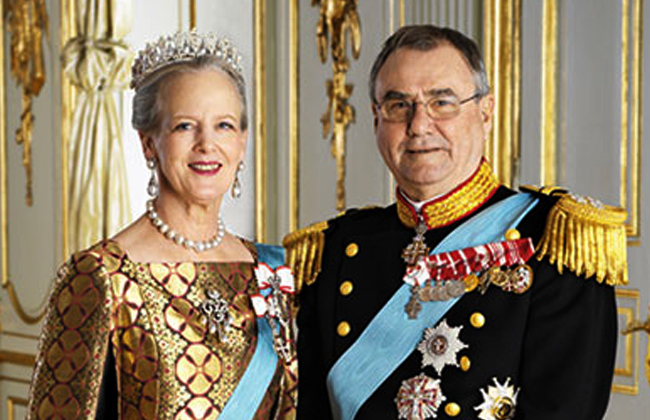 الأمير هنريك وزوجته ملكة الدانمارك مارجريت الثانية