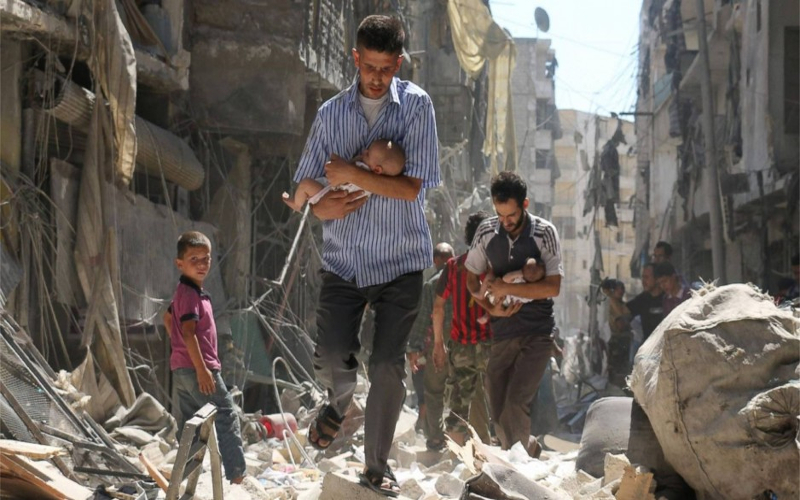 صورة مدنيين من الغوطة الشرقية 